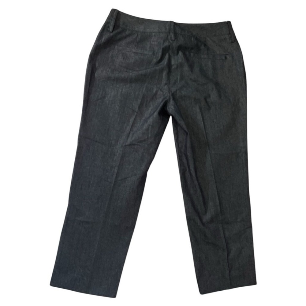 Roz & Ali Gold Stud Cropped Slim Leg Stretch Blue Pant 4 Nautical Modern Coastal - Picture 2 of 8